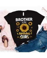 Brother Of The Birthday Girl Sunflower Party Family Matching Shirt Unisex Standard T-Shirt black s