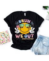 Bruh We Out Happy Last Day Of School Teacher Boy Girl Summer T-Shirt Unisex Standard T-Shirt black s